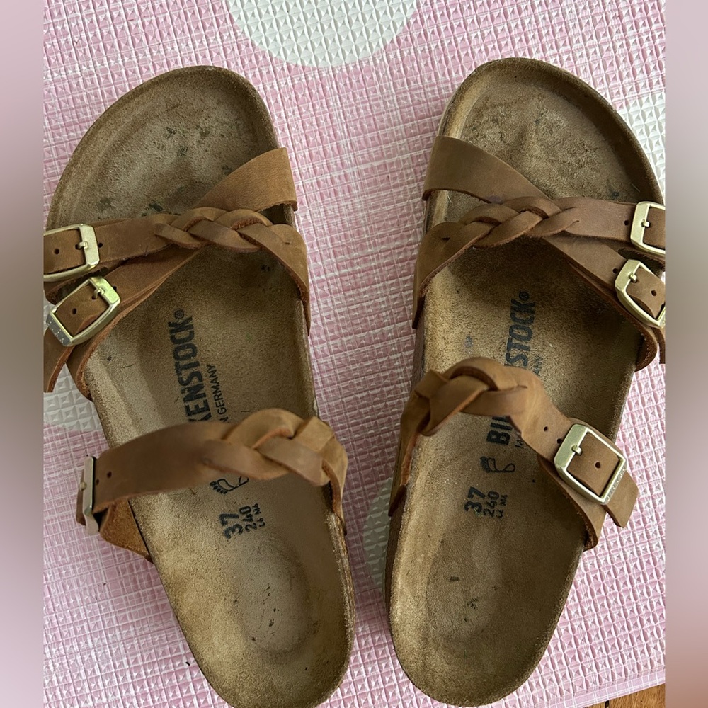 NWT Birkenstock Franca Cognac Braided size 37 (women's 6-6.5) regular fit
